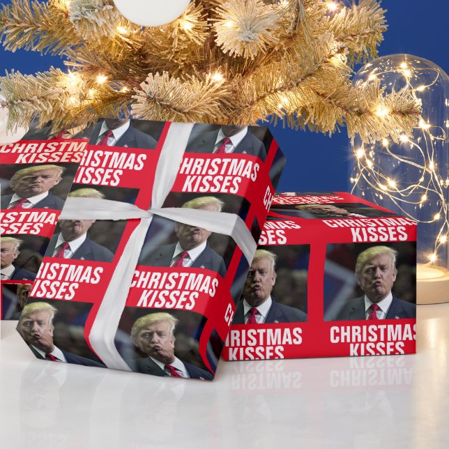 PAPEL DE PRESENTE DONALD TRUMP CHRISTMAS KISS WRAPPING PAPEL (Feriados)