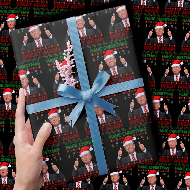 Papel De Presente Donald Trump Faz Excelente de Natal novamente (Criador carregado)