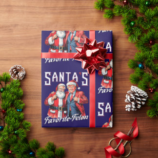 Papel De Presente Donald Trump Felon Favorito de Papais noeis de Nat