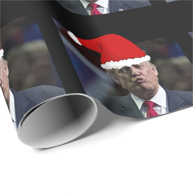PAPEL DE PRESENTE DONALD TRUMP KISS CHRISTMAS  (Ponta do rolo)