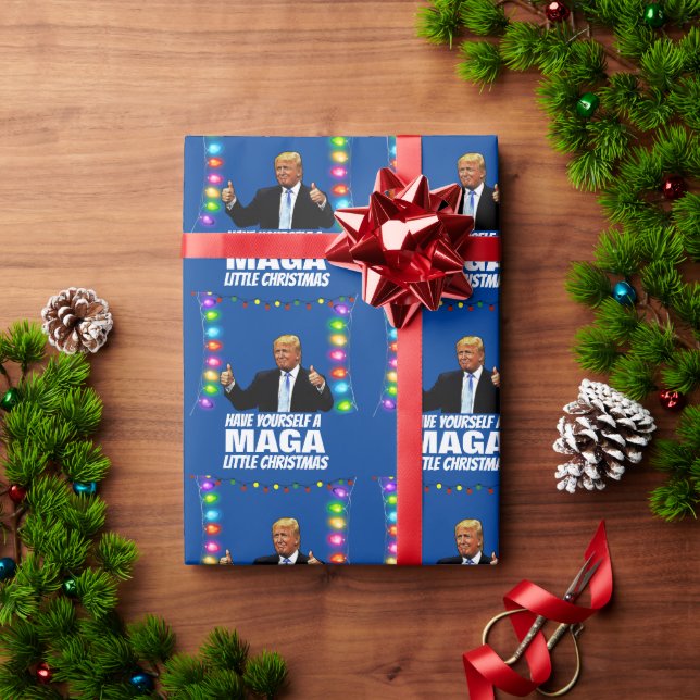 Papel De Presente DONALD TRUMP MAGA PEQUENO Natal (Presente de Natal)