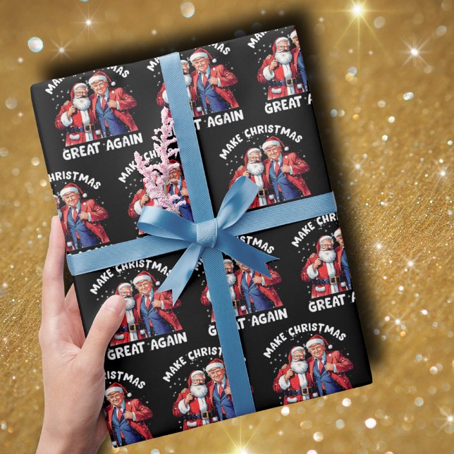 Papel De Presente Donald Trump Santa Claus | Presente de Papais noei (Criador carregado)