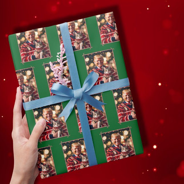 Papel De Presente Donald Trump Torna Os Gatos Seguros Novamente Verd (Criador carregado)