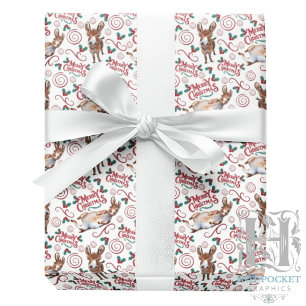 Papel De Presente Donkey Merry Christmas Wrappaper