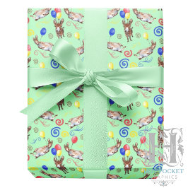 Papel De Presente Donkey Wrapping Paper in Green