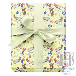 Papel De Presente Donkey Wrapping Paper in Yellow