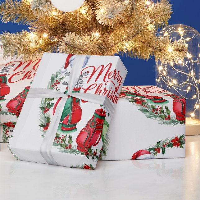 Papel De Presente Dons temáticos de golfe do Natal para golfista (Feriados)