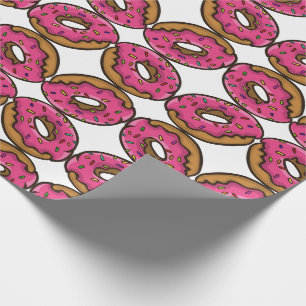 Papel De Presente Donut rosa glaceado com sprinkles de arco-íris Par