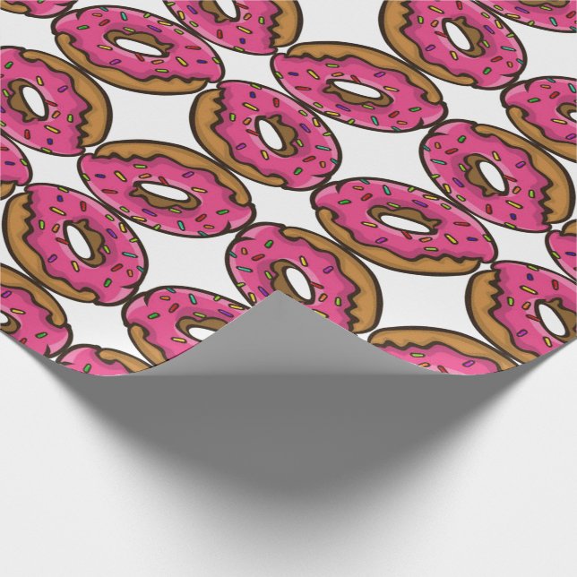 Papel De Presente Donut rosa glaceado com sprinkles de arco-íris Par (Ponta)