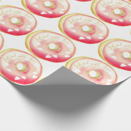 Papel De Presente Donut Rosado "Infundido com Amor" Modelo