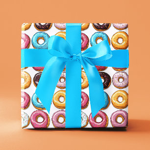 Papel De Presente Donuts Coloridos Divertidos