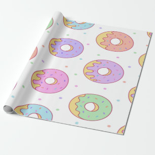 Papel De Presente Donuts Coloridos Modernos e Legais
