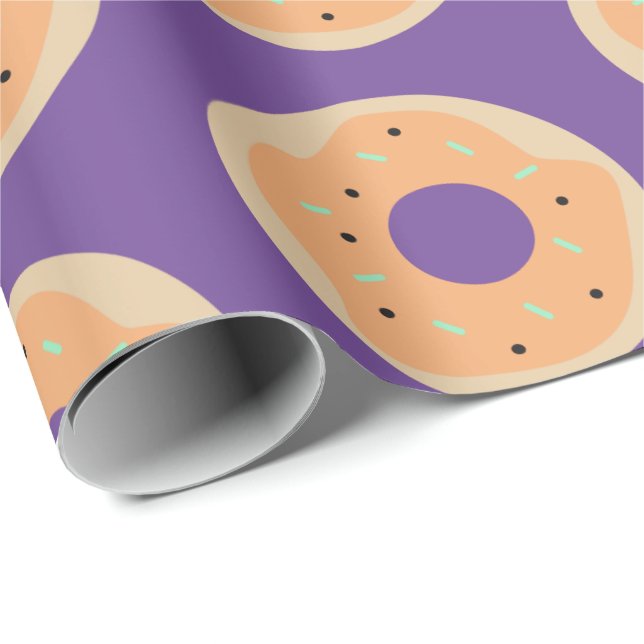 Papel De Presente Donuts Frostados com Confeitos de Halloween Fofos (Ponta do rolo)