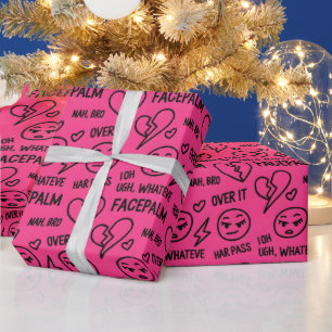Papel De Presente Doodle Anti-Valentine Engraçado Dia dos Namorados