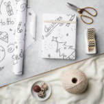 Papel De Presente Doodle Christmas Snowman Destaca Coloração de Cria<br><div class="desc">Papel de embrulho de Natal super fofo para os vossos filhos pintarem e depois embrulharem os presentes para o resto da família. Imagine como a vovó e o vovô ficarão felizes em receber um presente tão bonito. As imagens são grandes o suficiente para os pequenos. Ilustrada e projetada por Patricia...</div>