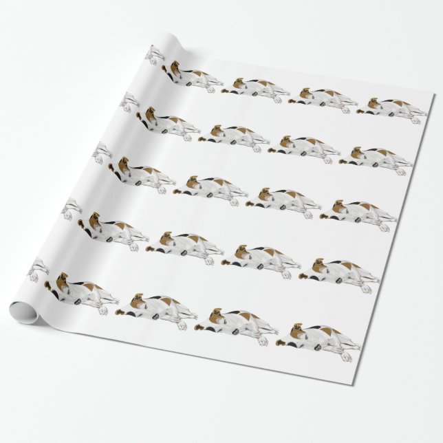 Papel De Presente Dormindo Jack Russell (Desenrolado)
