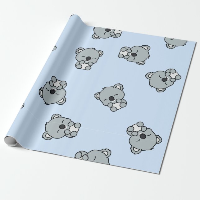 Papel De Presente Dormindo Koala (Desenrolado)