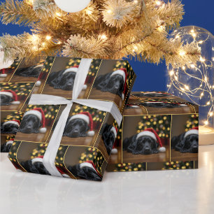 Papel De Presente Dormindo no Natal Black Labrador Retriever