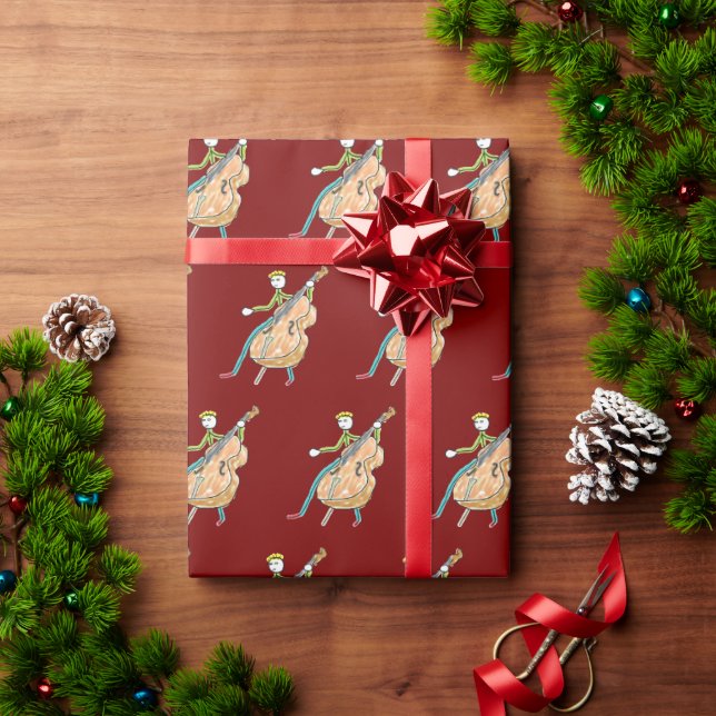 Papel De Presente Double Bass Stickman (Presente de Natal)