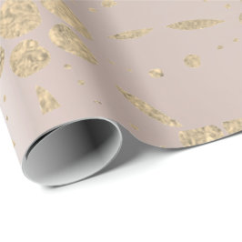 Papel De Presente Dourada Foxier Oriental Floral Confetti Blush