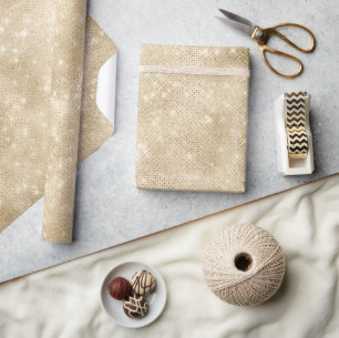 Papel De Presente Dourada Glitter and Shine ID671