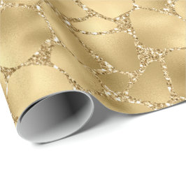 Papel De Presente Dourada Glitter Giraffe Impressão