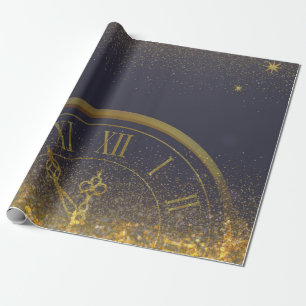 Papel De Presente Dourada noite do Confetti