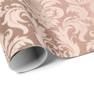 Papel De Presente Dourada Rosa Rosa Rosa Rosa, Metálica de Cobre, An
