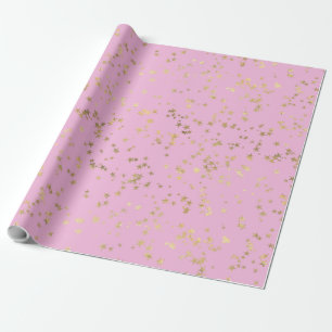 Papel De Presente Douradas estrelas minimalistas elegantes