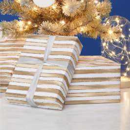Papel De Presente Douradas faixas brancas do diafragma