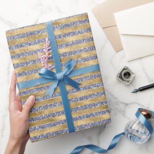 Papel De Presente Douradas faixas de brilho das partículas de roxo