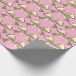 Papel De Presente Dourado Arco estético de Satin , rosa-branca