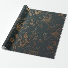 Papel de Presente Dourado Barroco | Floral 