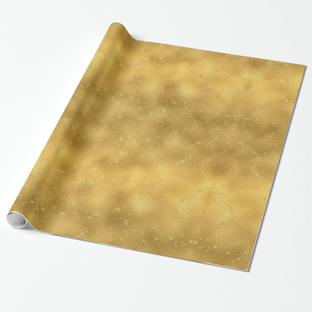 Papel De Presente Dourado brilho Sparkles (Desenrolado)