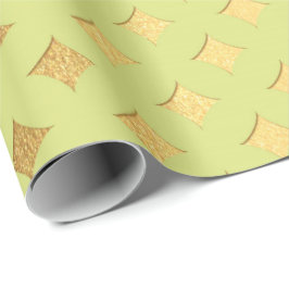 Papel De Presente Dourado Diamond Cut Bright Mint Canary Peak Herald