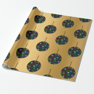 Papel De Presente DOURADO disball BIRTHDADING WRAP