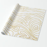 Papel De Presente Dourado e branco Pavimento de madeira moderno<br><div class="desc">Dourado e branco Pavimento moderno de presente com padrão de madeira.</div>