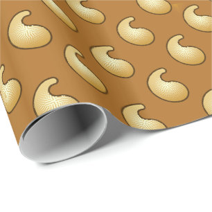 Papel De Presente Dourado e castanho de chocolate