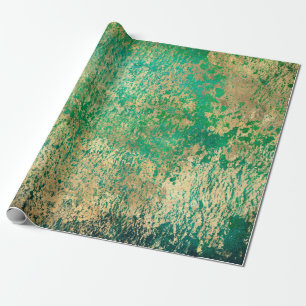 Papel De Presente Dourado e com dificuldades em verde