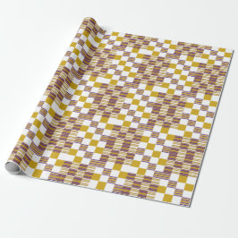 Papel De Presente Dourado e roxo africano elegante Kente