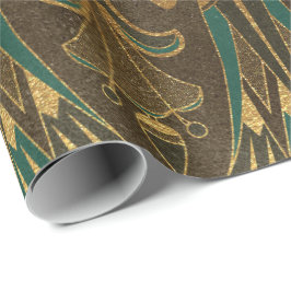 Papel De Presente Dourado egípcio Hieroglíficos Papyrus Folhas Antig