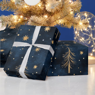 Papel De Presente Dourado Festivo