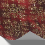Papel De Presente Dourado Holiday Christmas Metallic Damask Elegant<br><div class="desc">Um fundo vermelho metálico gordo e fino com cor damasco de ouro falso para um belo e elegante presente de Natal.</div>