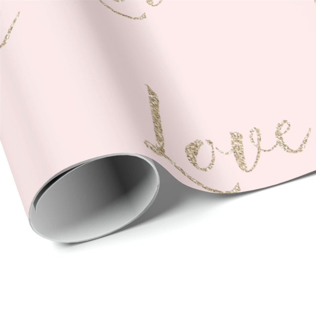 Papel De Presente Dourado Luxo Cor-de-rosa-claro   (Ponta do rolo)