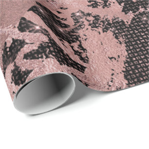 Papel De Presente Dourado Mármaco Cor-de-rosa brilhante Grelha Urban