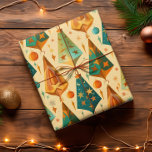 Papel De Presente Dourado Meio século de Cobre Moderno no Natal<br><div class="desc">Este belo papel de embrulho moderno de meio século apresenta baubles de Natal retrógrados em cores de ouro,  cobre e lacas.</div>