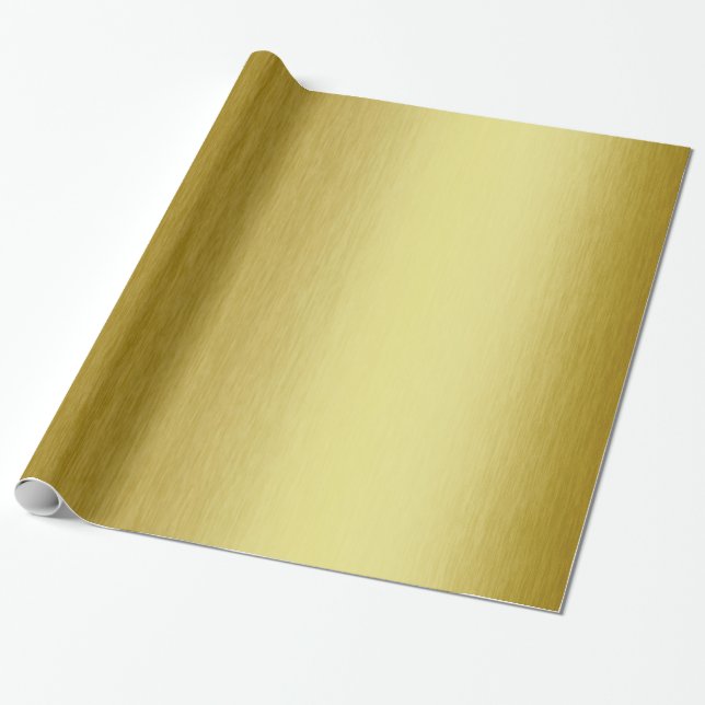 Papel De Presente Dourado Metálico Moderno (Desenrolado)