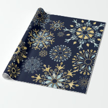Dourado Natal Moderno Molho de Neve Azul