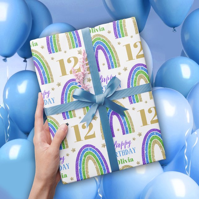 Papel De Presente Dourado nome da lente Papel de ondulação de aniver (Criador carregado)