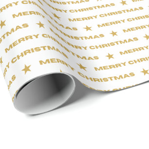 Papel De Presente Dourado padrão de Feliz Natal